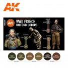 AK-Interactive AK 11633 WWII FRENCH UNIFORM COLORS SET thumbnail