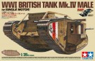 Tamiya 1:35 - WWI British Tank Mk.IV Male - w/Single Motor/British Figures (30057) thumbnail