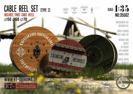RT-Diorama 1:35 - 35502 Cable Reel Set (3 pcs. / Medium)