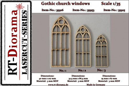 RT-Diorama 1:35 - 35915 Gothic Church Windows No.3