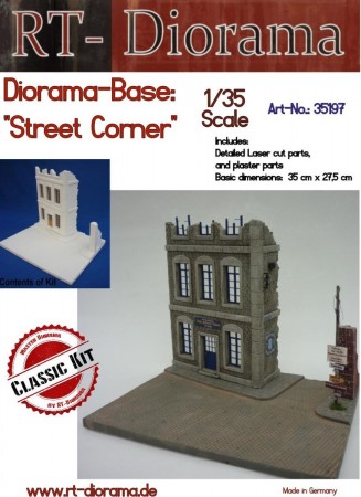 RT-Diorama 35197 Diorama-Base: Street Corner (1:35)