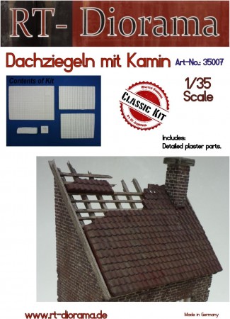 RT-Diorama 35007 Roof Tiles with Chimney (1:35)