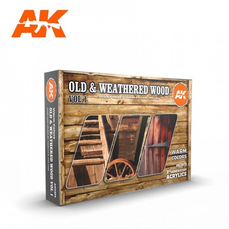 AK-Interactive AK 11673 OLD & WEATHERED WOOD VOL 1 SET