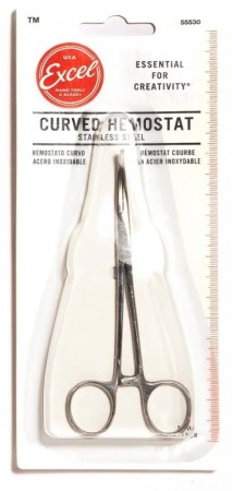 Excel 140 mm curved precision tweezers with lock