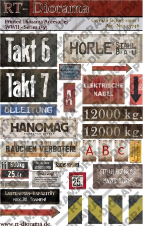 RT-Diorama 1:35 - 35746 German Factory Signs No.1