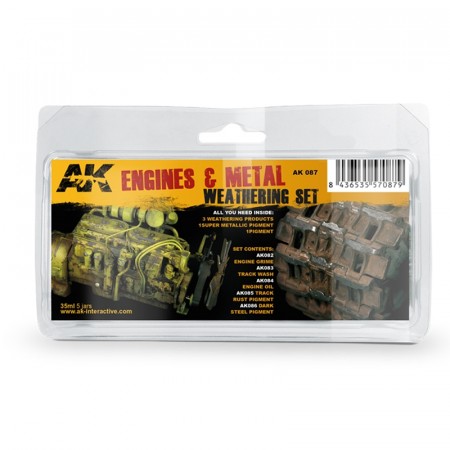 AK-Interactive AK087 Engines and Metal Weathering Set