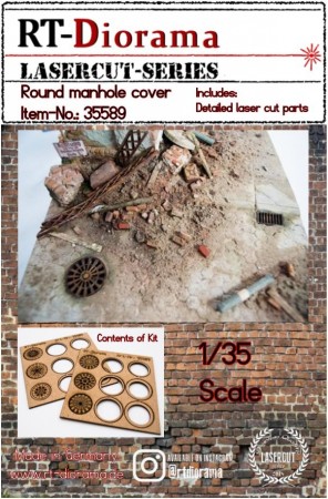 RT-Diorama 1:35 - 35589 Round Manhole Cover (6 pcs)