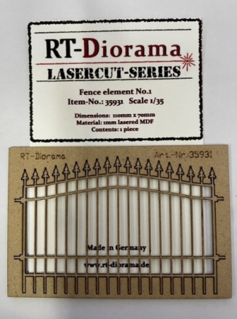 RT-Diorama 1:35 - 35931 Lasercut Fence Element No.1 (in Frame)