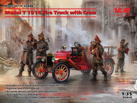 ICM 1:35 - Model T 1914 Fire Truck with Crew (35606)
