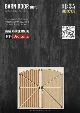 RT-Diorama 1:35 - 35935 Double Gate - 86 x 79.5 mm (Barn Door)
