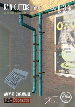 RT-Diorama 1:35 - 35700 Rain Gutters Set 2