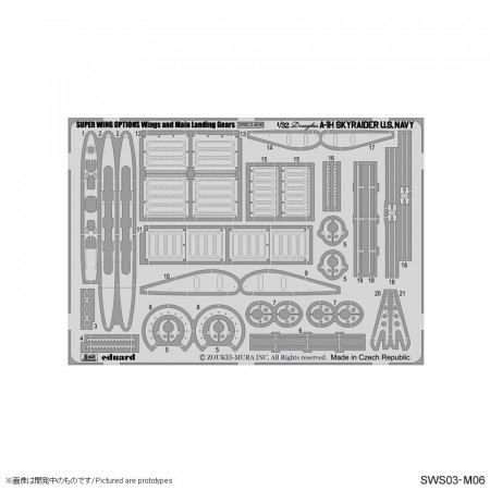 SWS03-M06 A-1H Photo-Etched Wings and Main Landing Gears Set